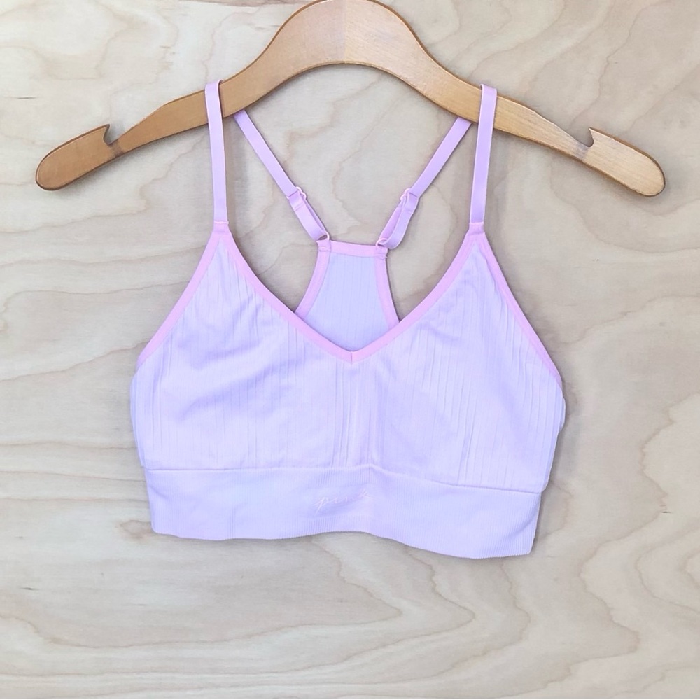 Pink Victoria Secret Active Seamless Sports Bra Lightly Lined Womens Sz M.
